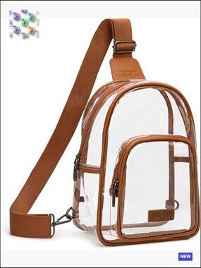Clear Crossbody Sling Bag Stadium Approved Clear Purse for Concerts Sports